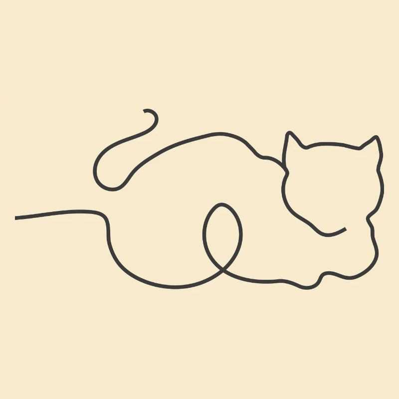 Katze StrichOneline