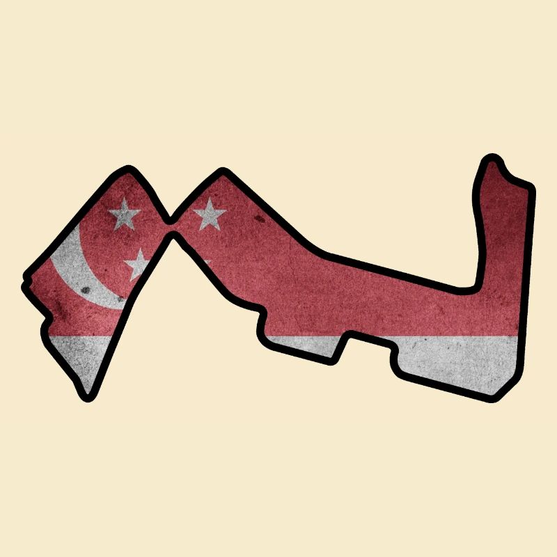 Circuit de Singapour avec drapeau