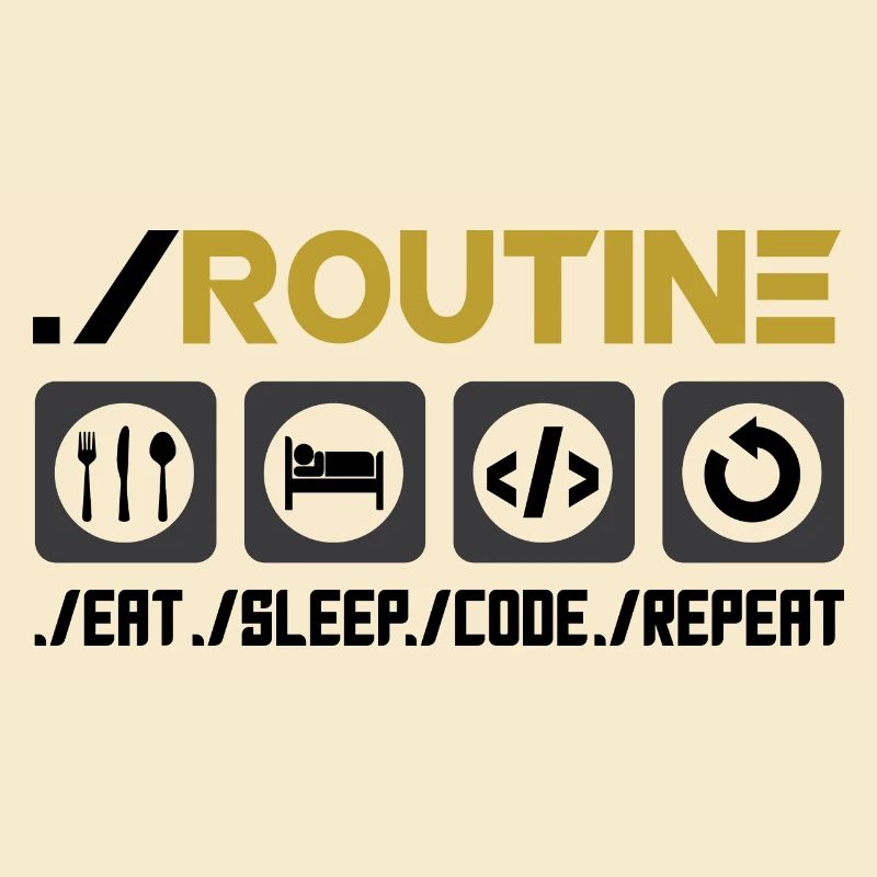 Routine Eat Sleep Code Repeat Software Developer C