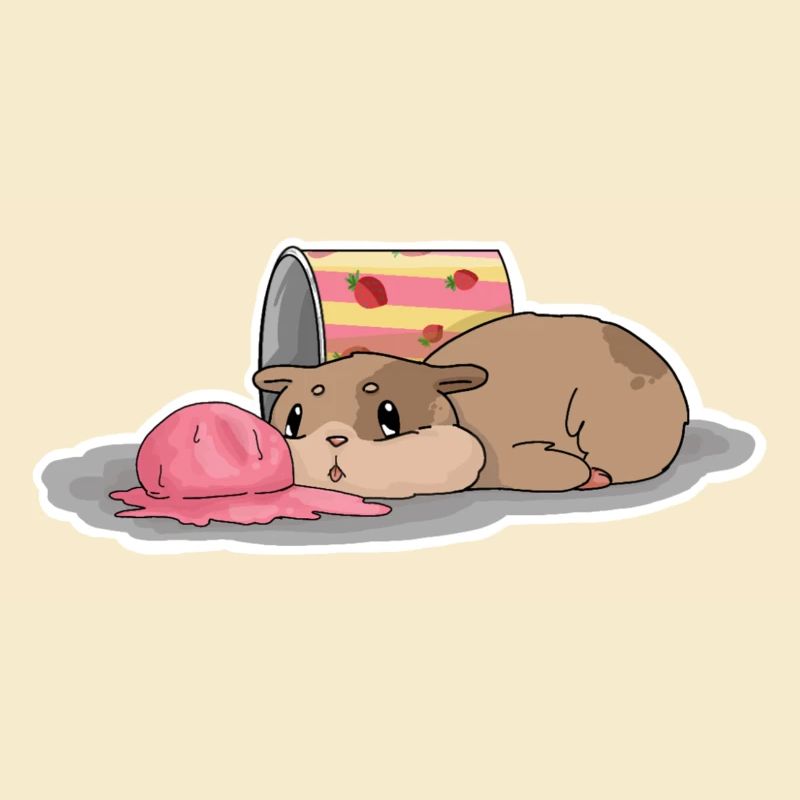 Hamster Erdbeer-Eiscreme