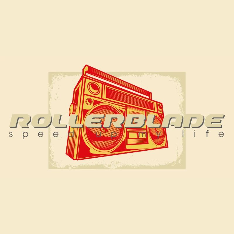 80s ghettoblaster rollerblader