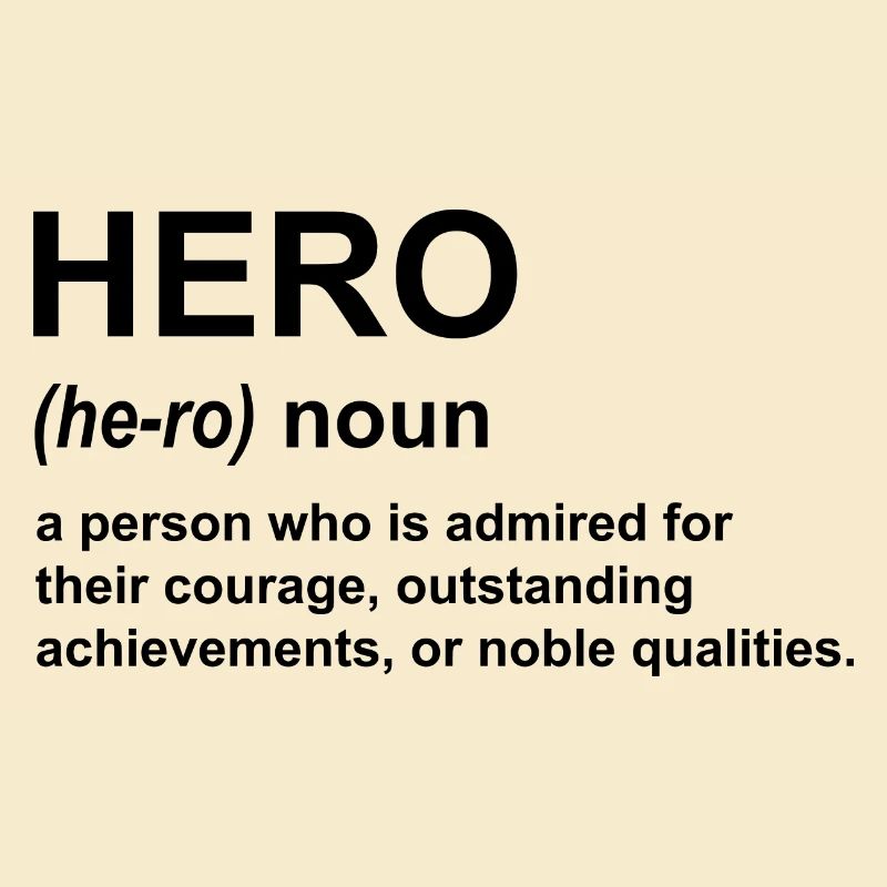 Hero Definition Schwarzer Text.