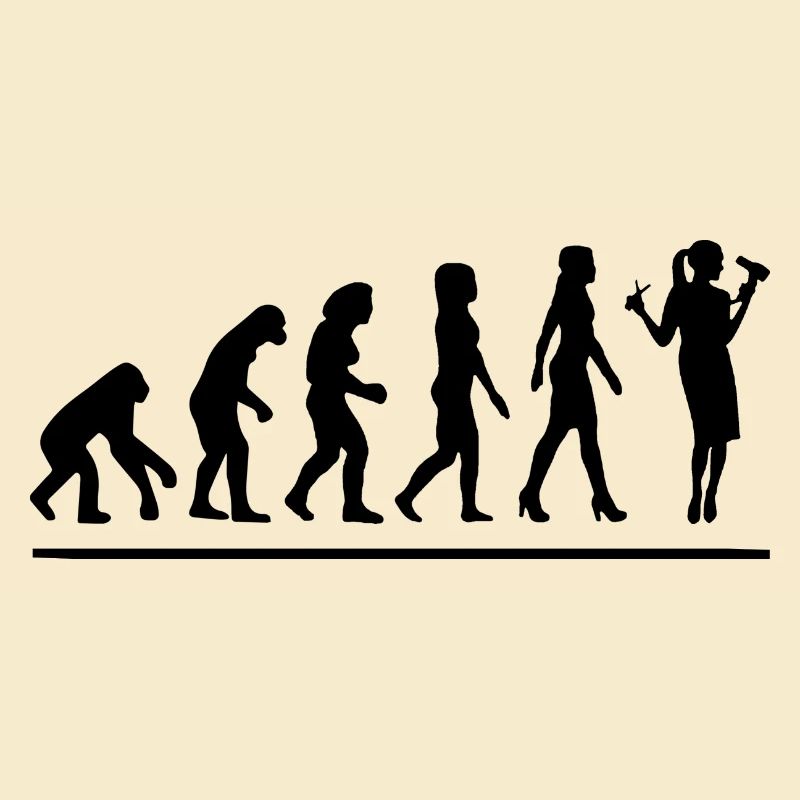 Évolution coiffeuse / cadeau humour coiffeuse