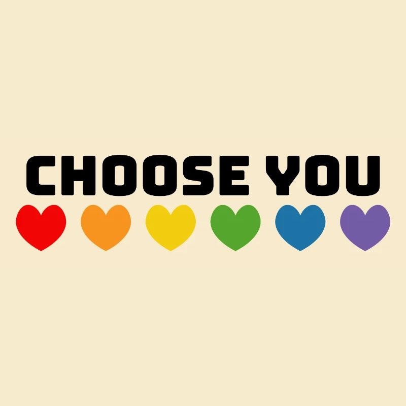 Regenbogenherzchen choose you schwarz