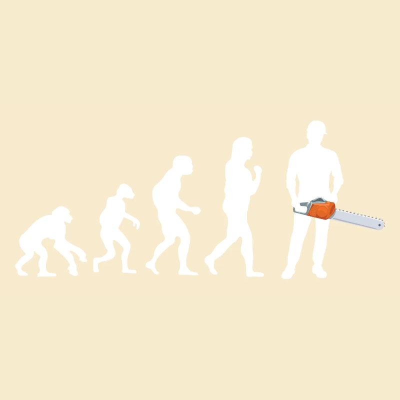 Chainsaw Forest Worker Forester Evolution Wood
