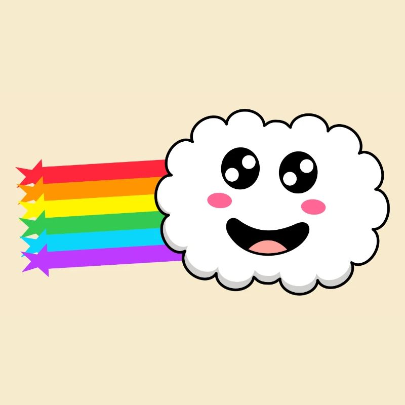 Wolke mit Regenbogen im Schlepptau