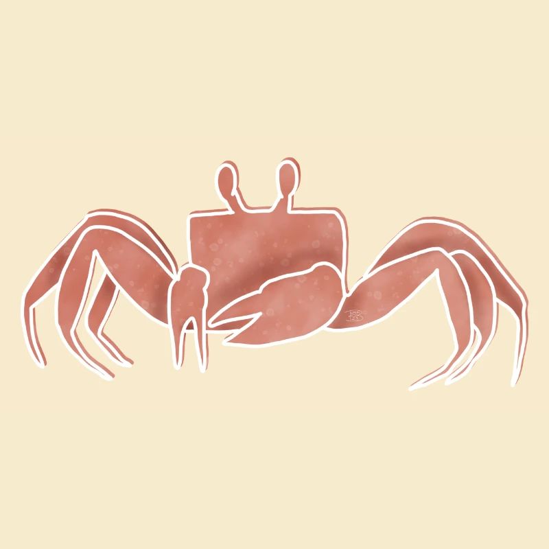 "Crab", Boho Line Art Design, Series "Ocean"