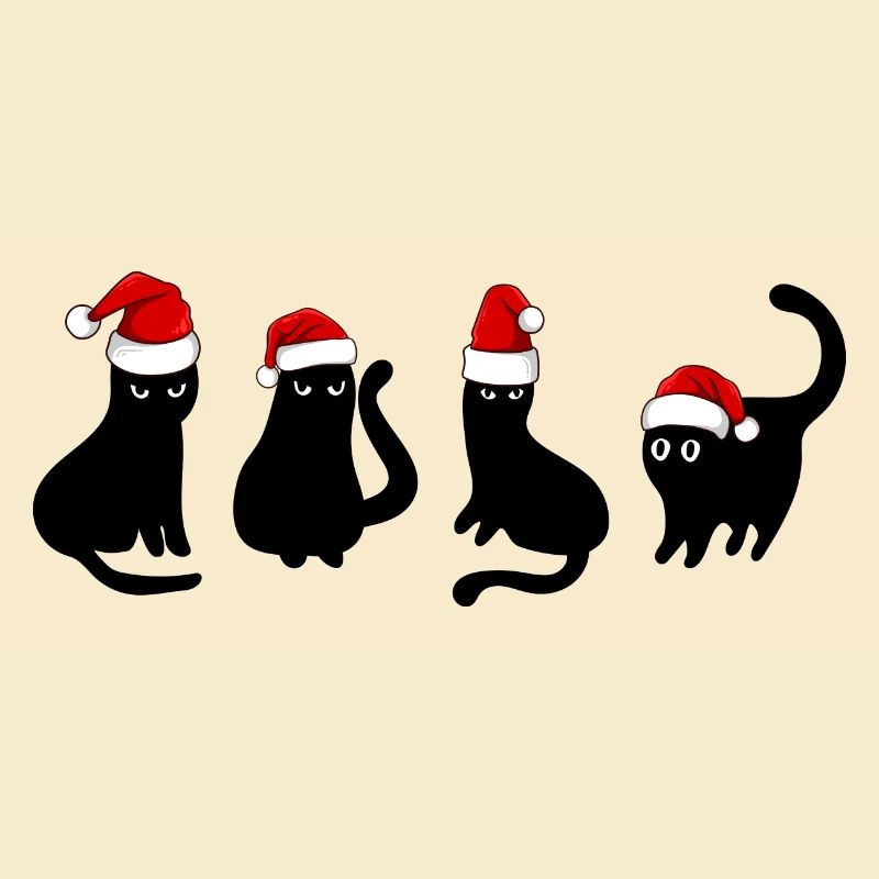 Chat noir à Noël