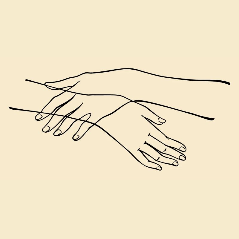 embracing hands outline Illustration