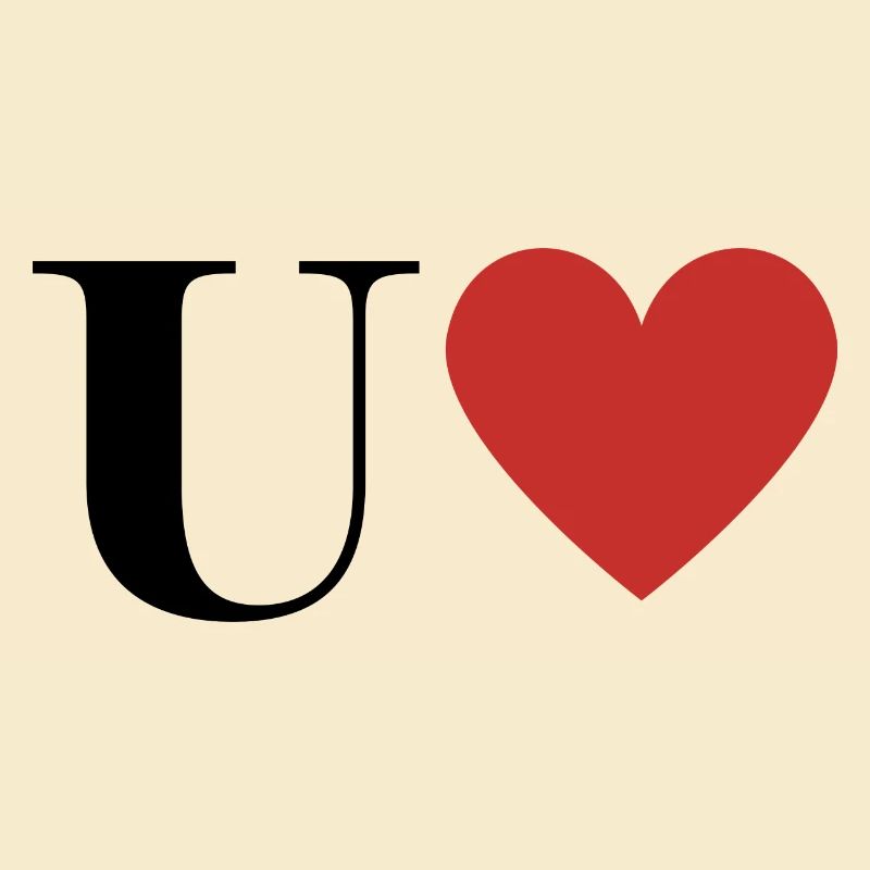 Buchstabe u rotes Herz