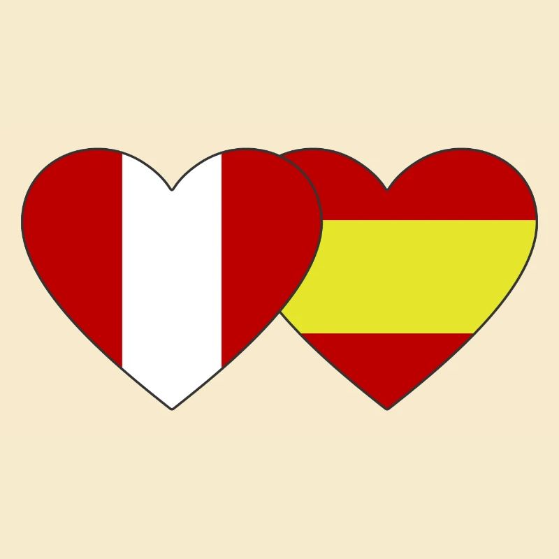 Peru Spanien Flagge Herz