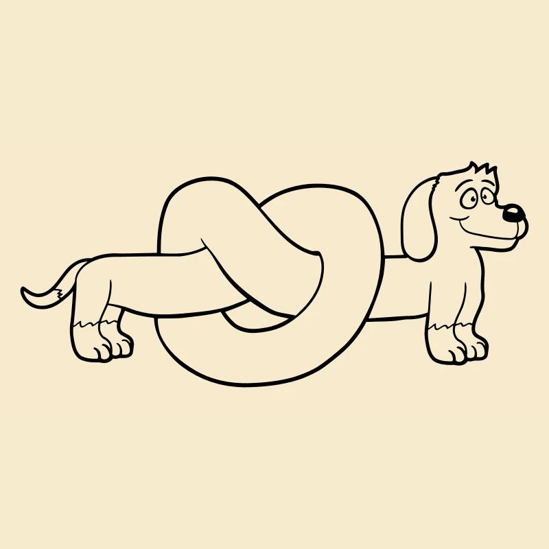 chien teckel bretzel forme noeud long corps bande dessinée
