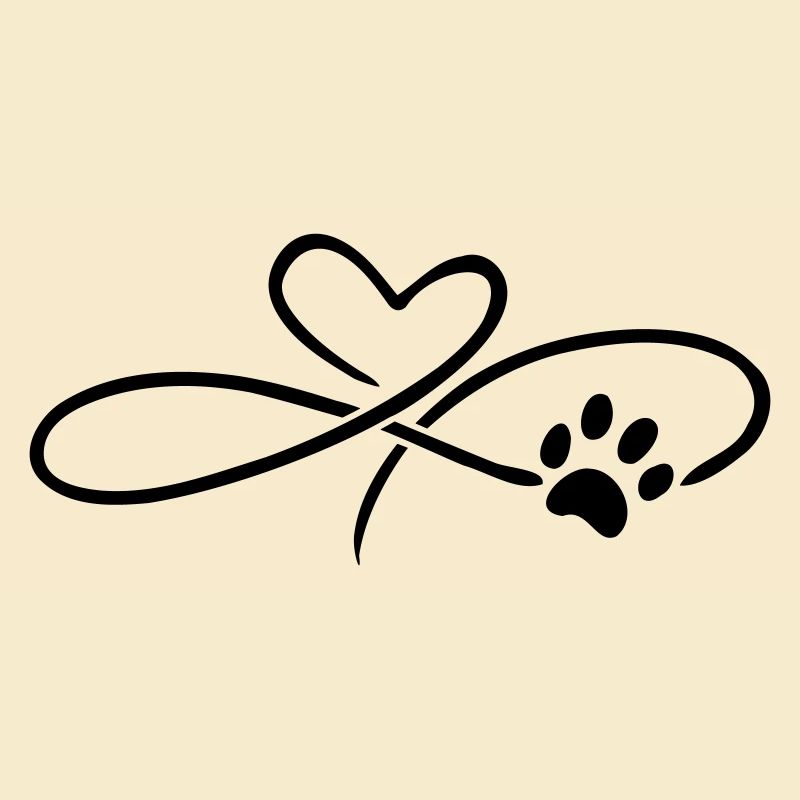 Infinity Herz mit Pfote Hund Katze