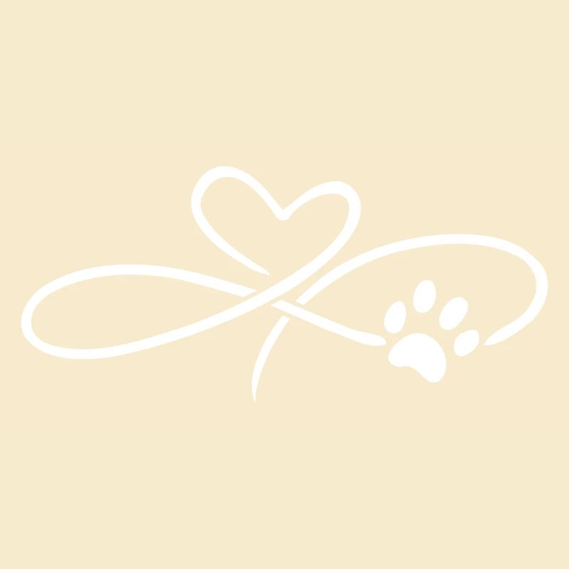 Infinity Herz mit Pfote Hund Katze