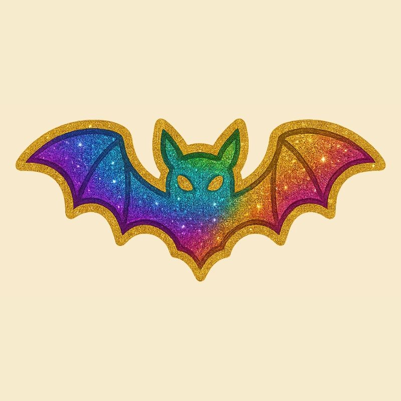 Regenbogen Glitzer Fledermaus