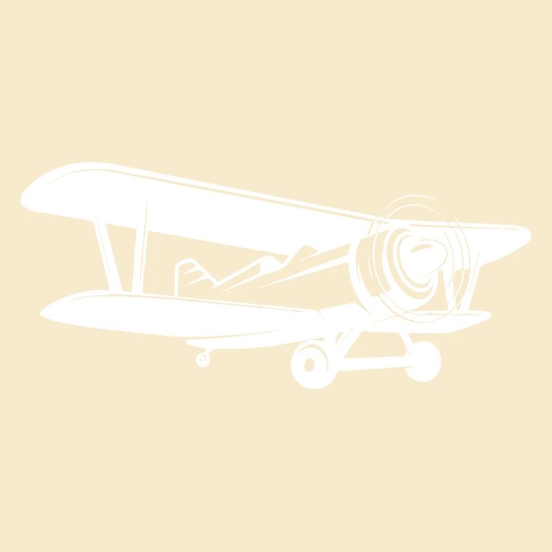 Doppeldecker Pilot Retro Minimalistisch
