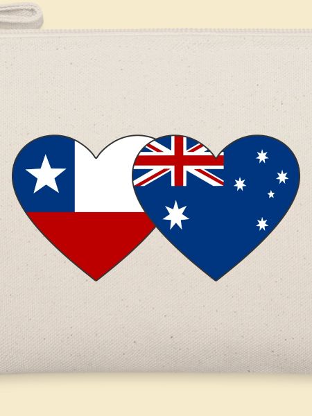 Chile Australien Flagge Herz