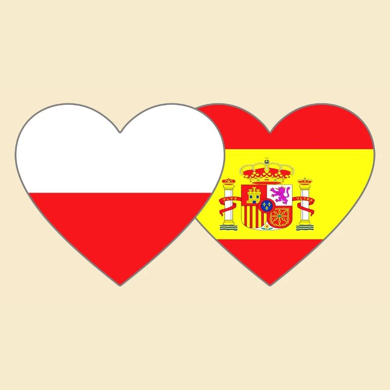 Polen Spanien Flagge Herz