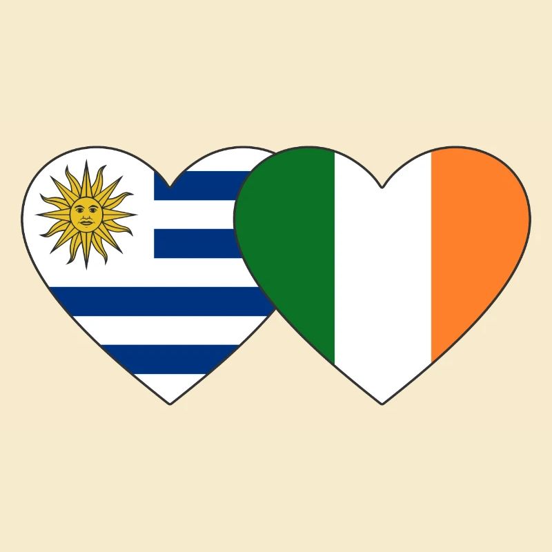 Uruguay Irlande Drapeau du cœur