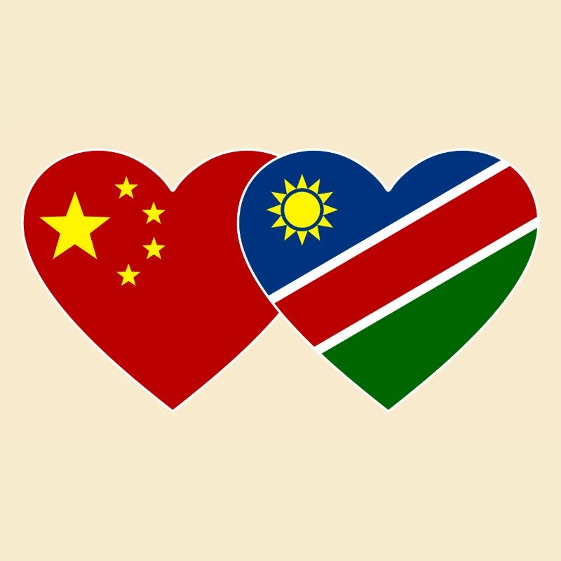 China Namibia Flagge Herz
