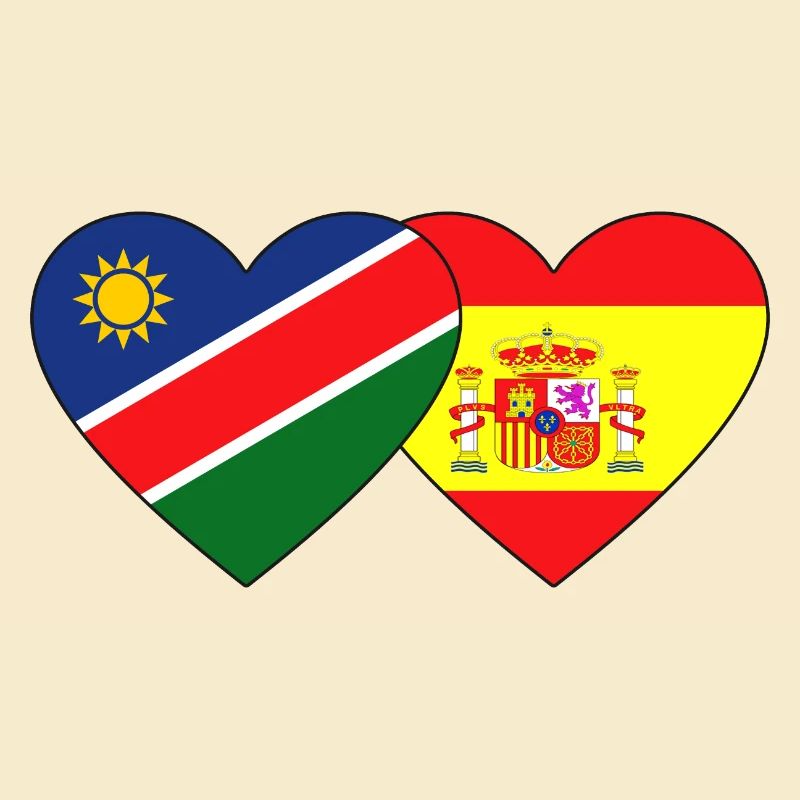 Namibia Spanien Flagge Herz