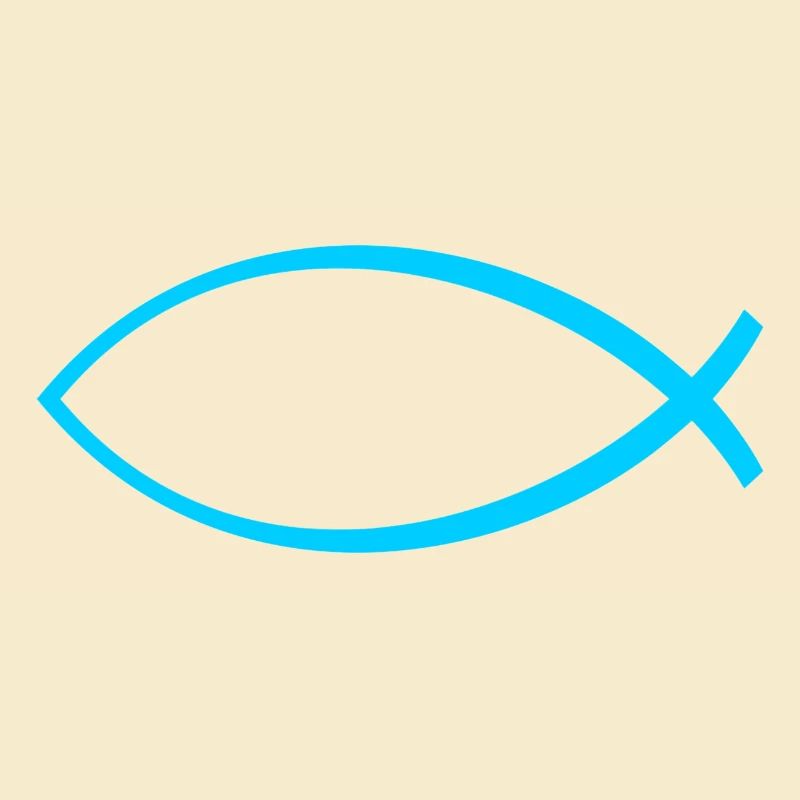 Ichtus fish light blue