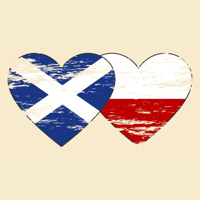 Ecosse Pologne drapeau coeur utilisé