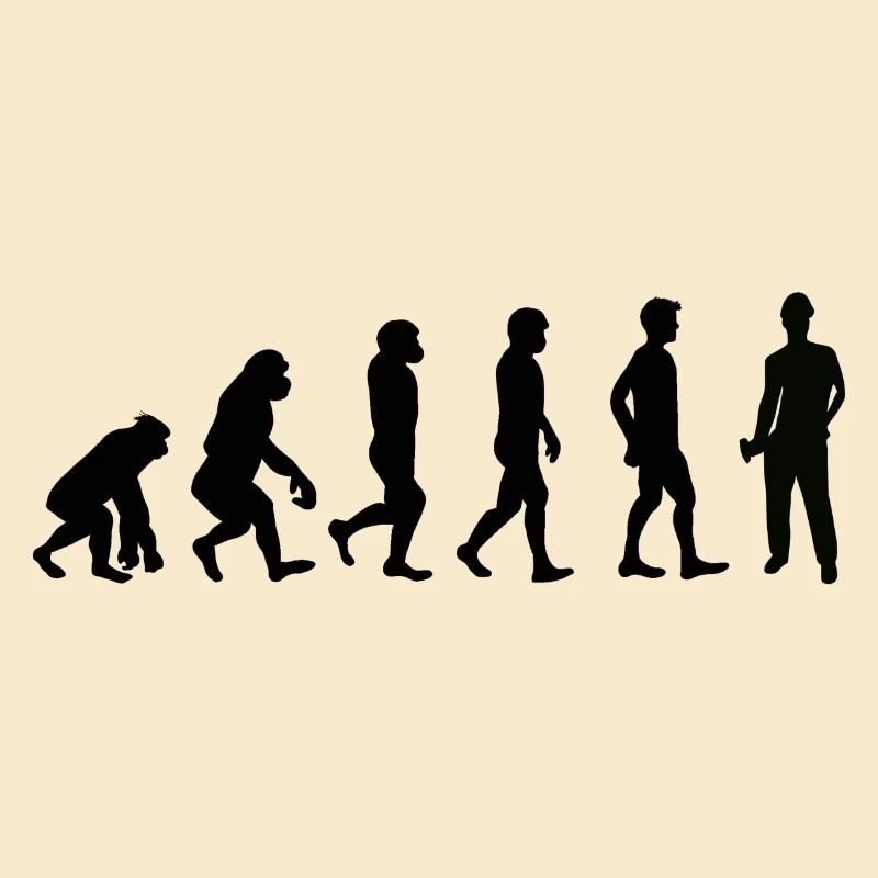 Evolution Bauarbeiter schwarz
