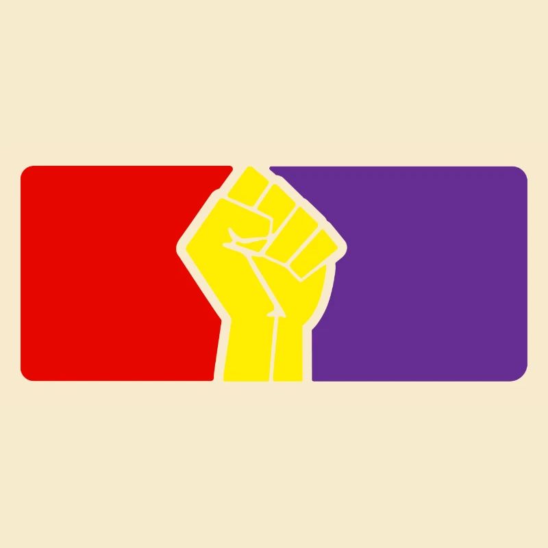 Drapeau et poing de la République espagnole