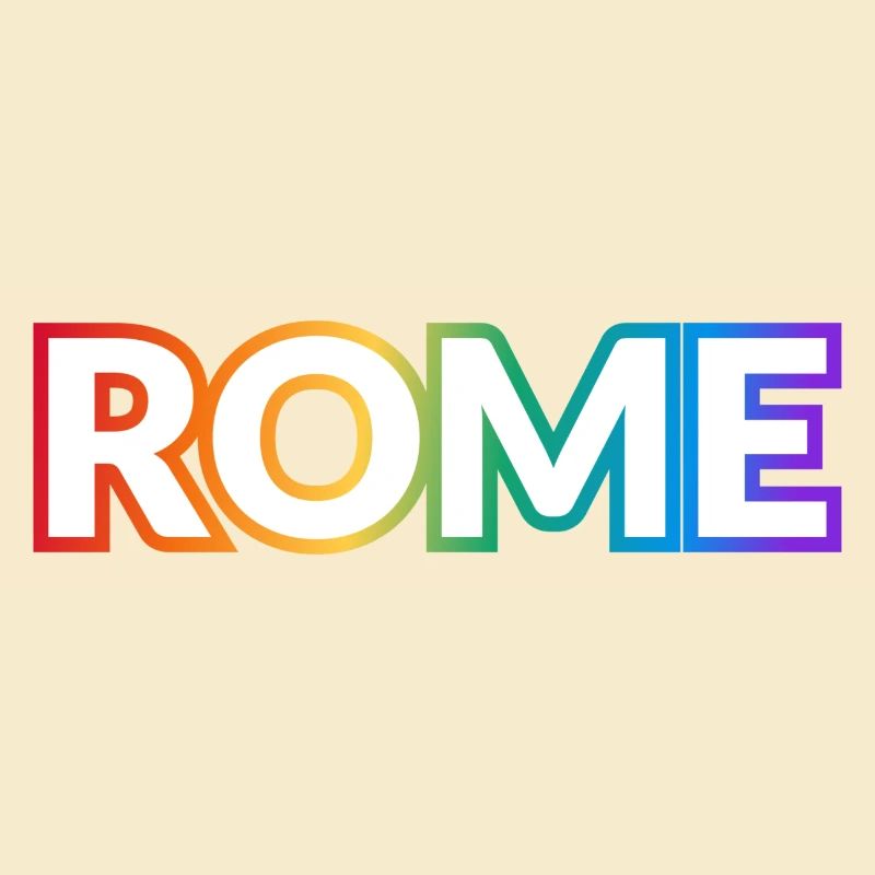 ROME PRIDE rainbow text