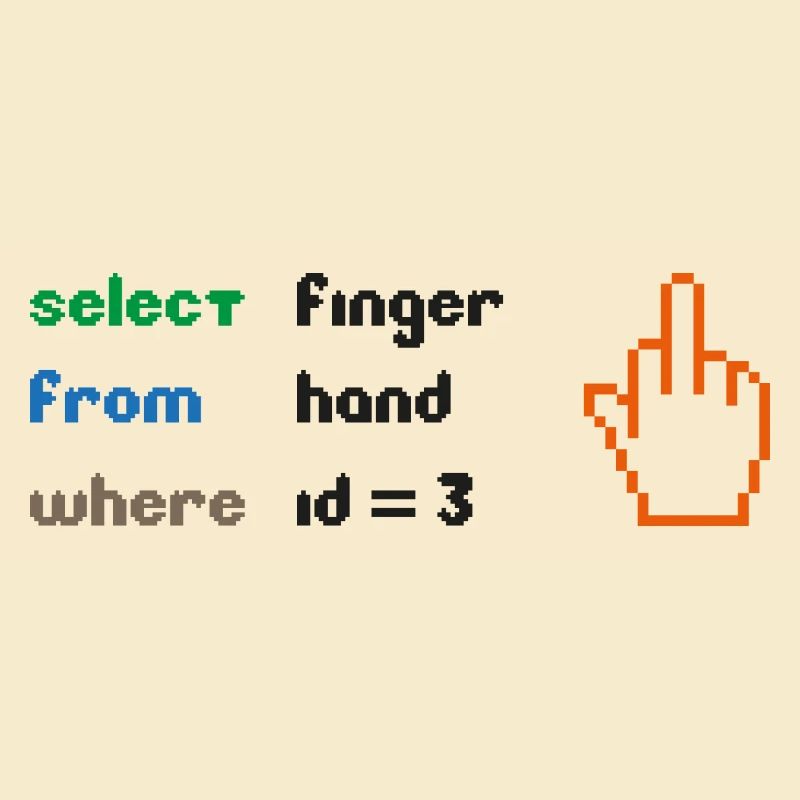 Lustige SQL-Abfrage: 8-Bit-Mittelfinger für Geeks