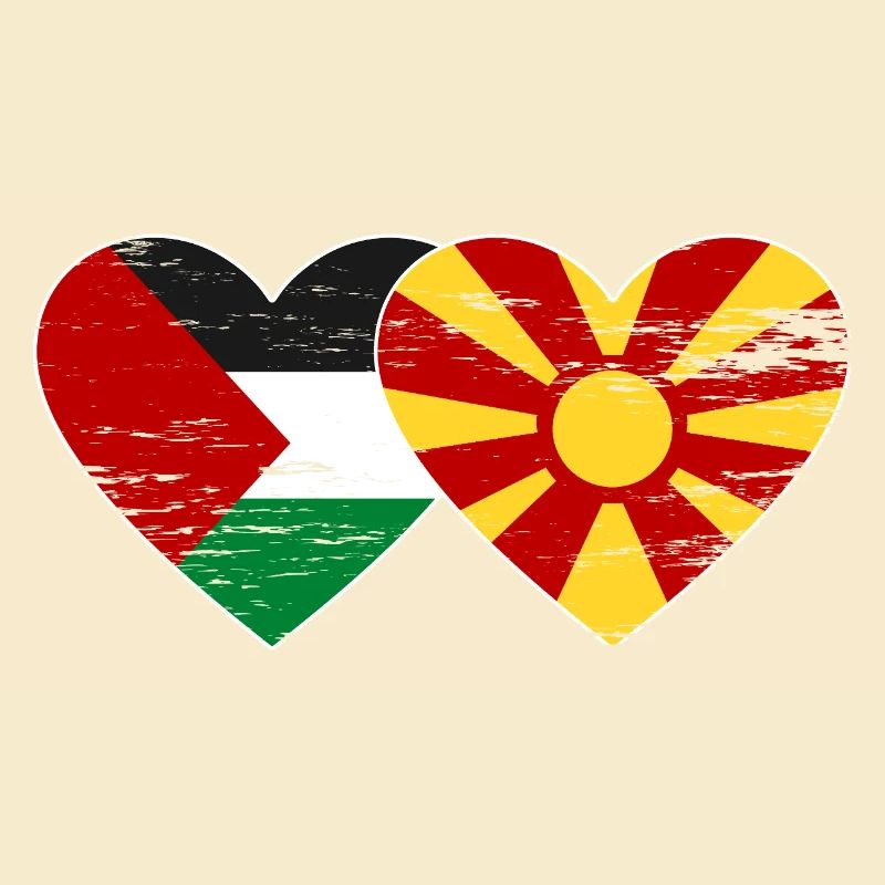 Drapeau de la Palestine et de la Macédoine utilisé