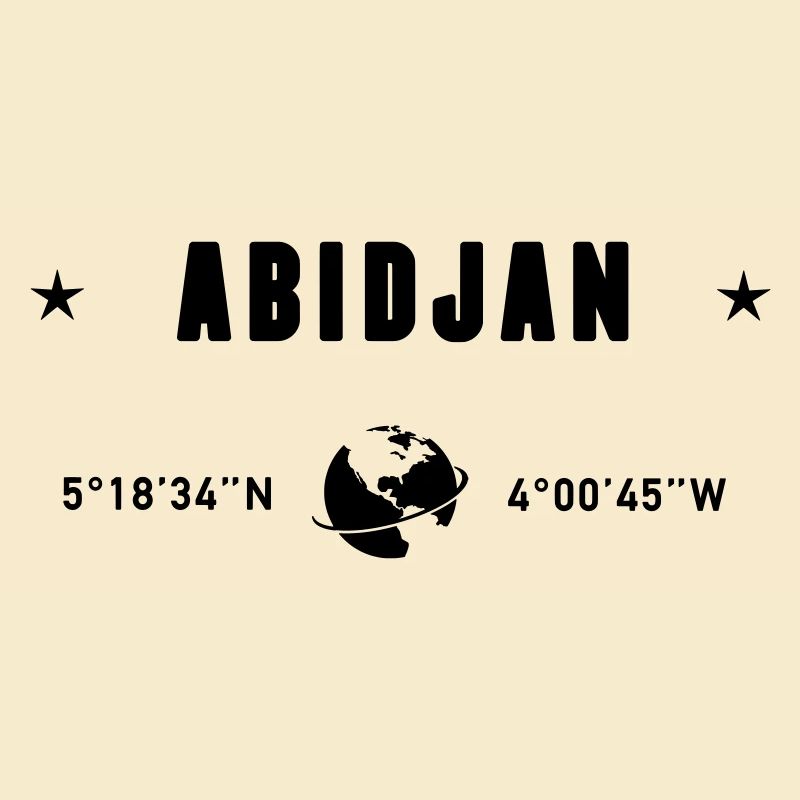 Coordonnées de la Côte d’Ivoire d’Abidjan : Terre