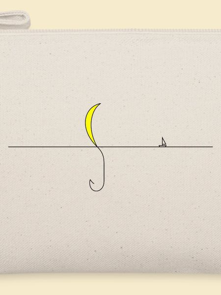 Nachtmond Silhouette Gelb Akzent