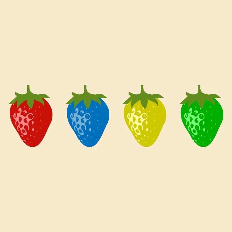 Bunte Erdbeeren