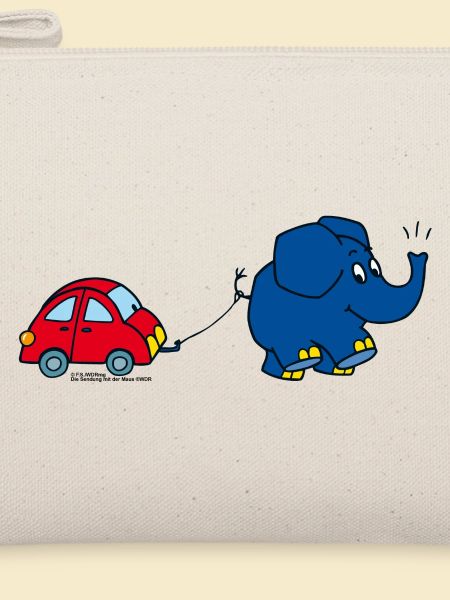 Der Elefant mit rotem Auto