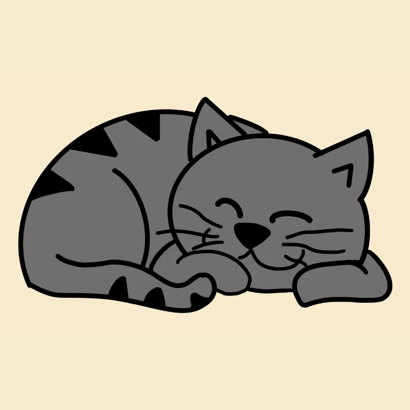 Gray sleeping cat / Sleeping gray cat