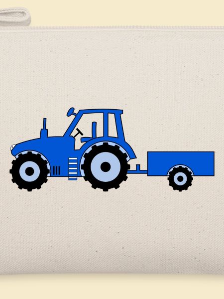 Traktor mit Anhänger blau
