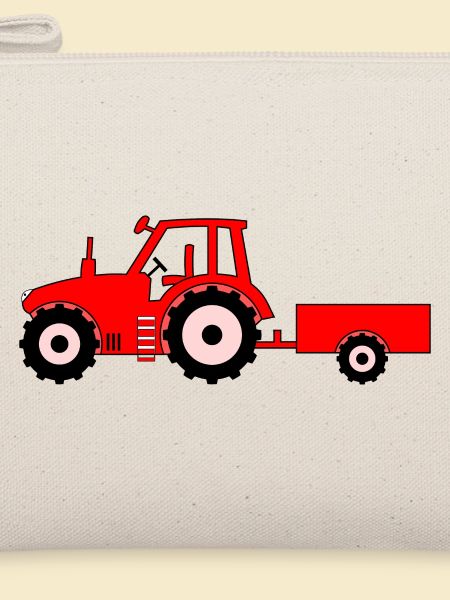 Traktor mit Anhänger rot
