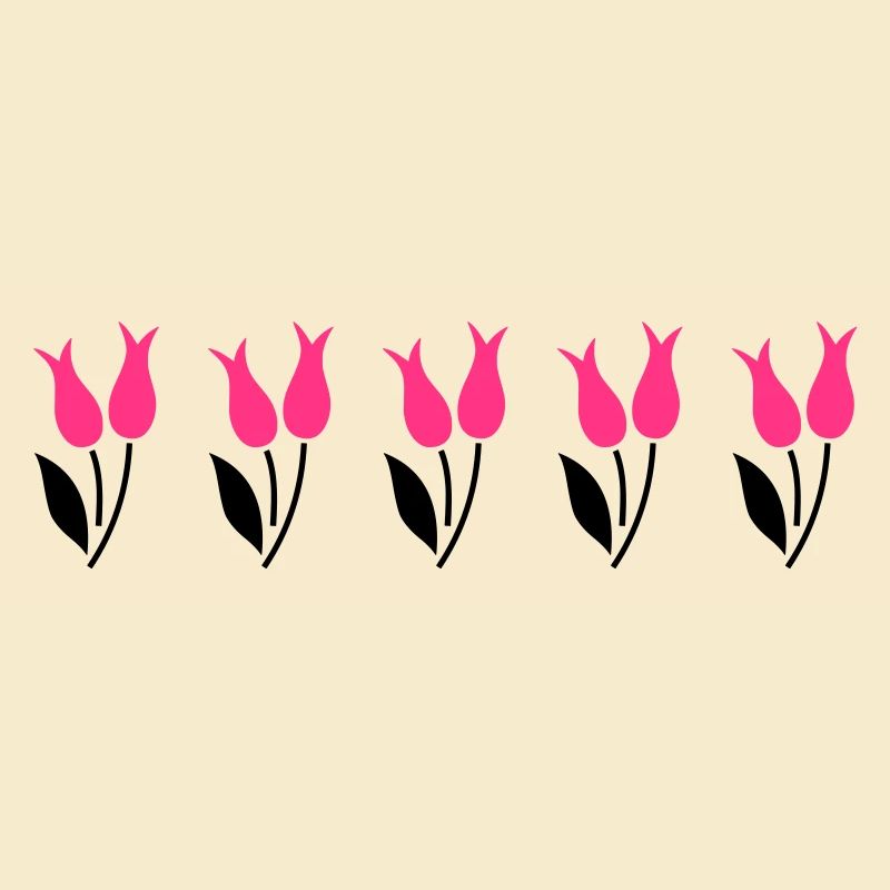 Tulipes dans une rangée - rose