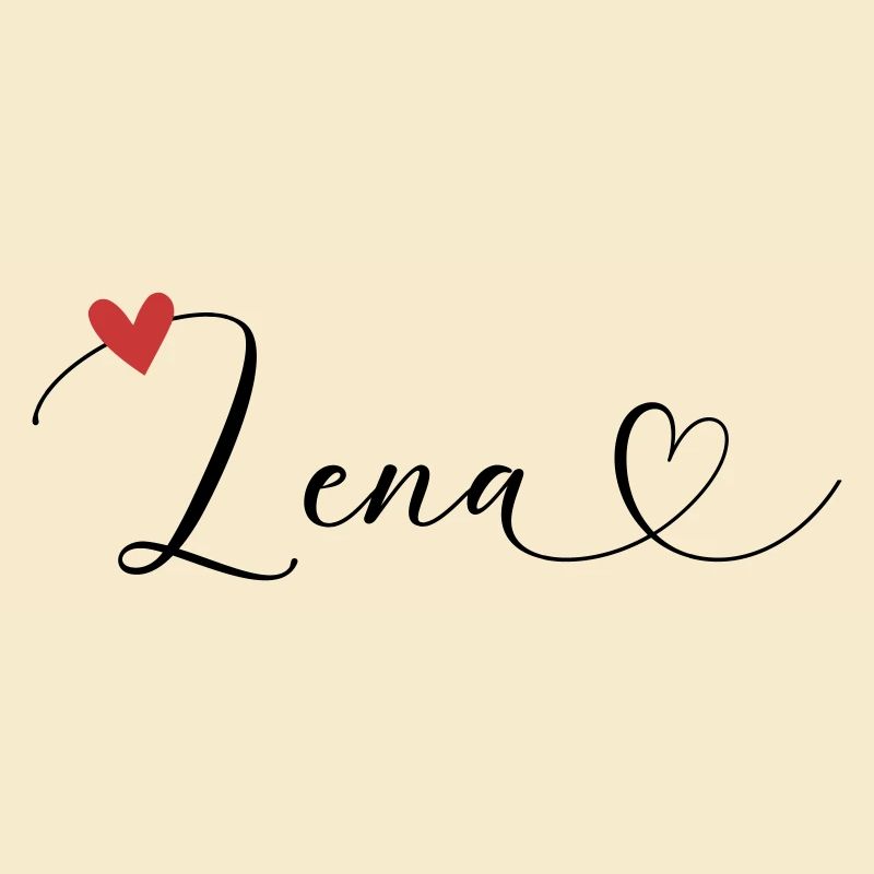 Lena Surname First name Calligraphy Heart