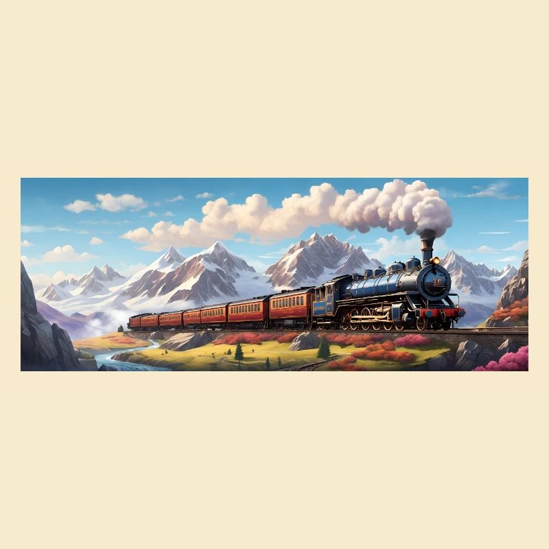 Nostalgischer Eisenbahnzug mit Dampflokomotive