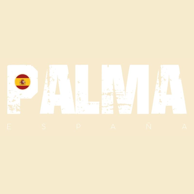 Palma Distressed Text with Spain Flag