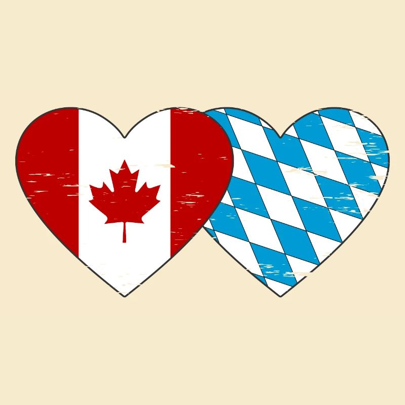 Drapeau Canada Bavière Coeur utilisé