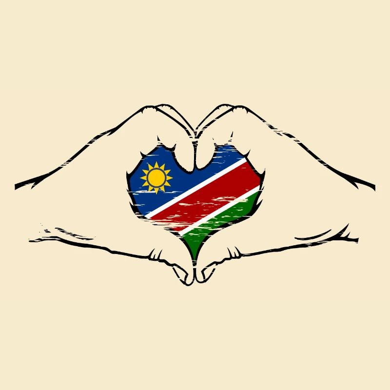 Namibia Flag Heart Shape Used