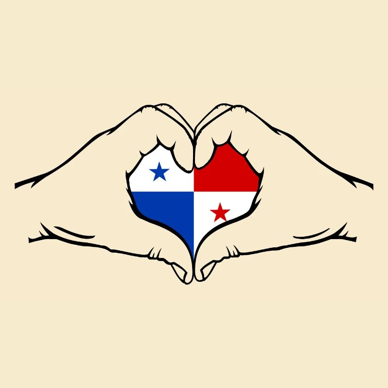 Drapeau du Panama en forme de coeur