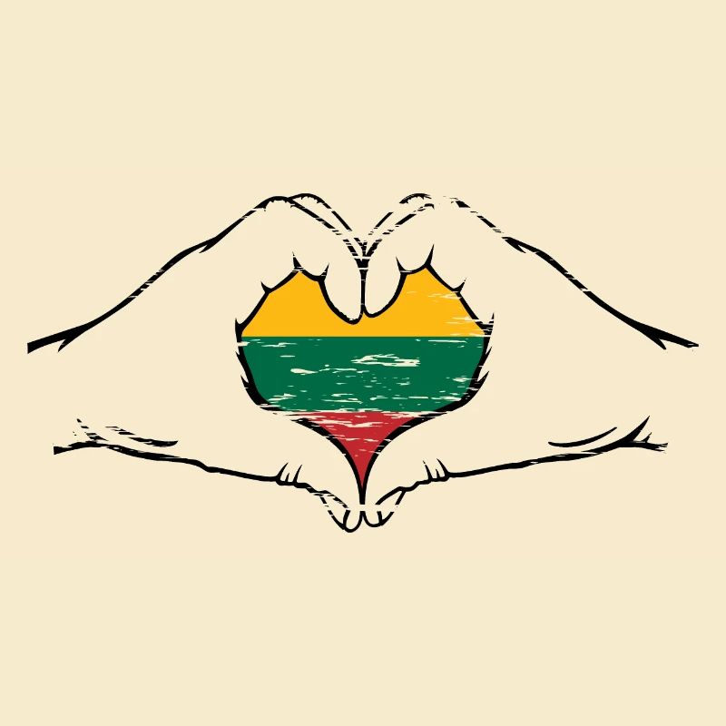 Drapeau de la Lituanie en forme de coeur utilisé
