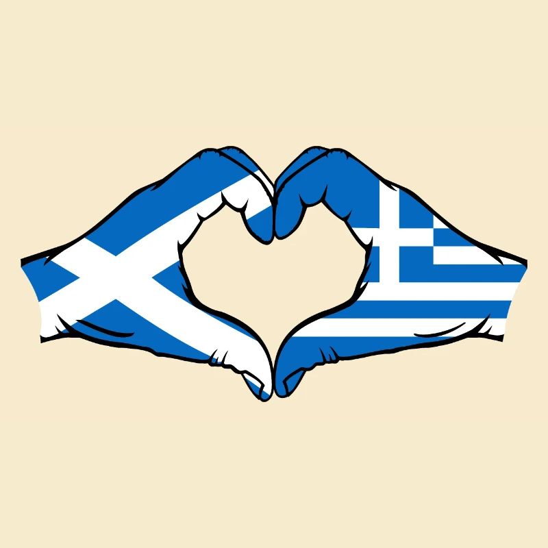 Ecosse Grèce Drapeau Mains Coeur
