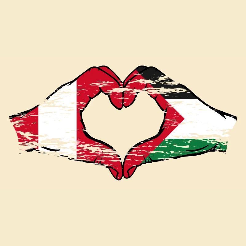 Pérou Palestine forme de coeur avec les mains utilisées