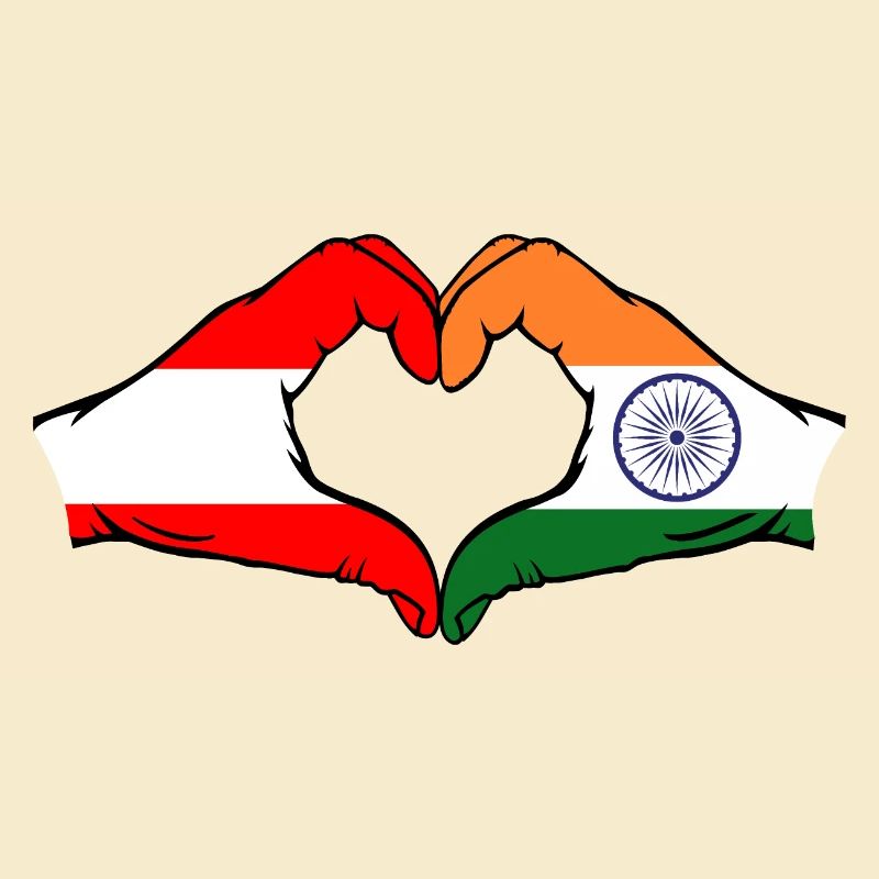 Austria India hands heart shape